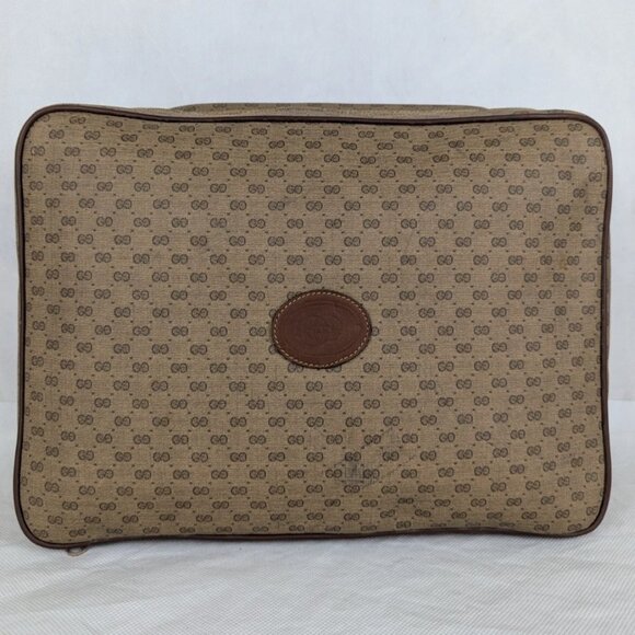 Authentic GUCCI Globe-Trotter Large Pouch Leather Vanity Case Made in Italy - Picture 1 of 11
